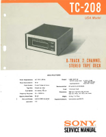 Sony TC-208 - Service Manual